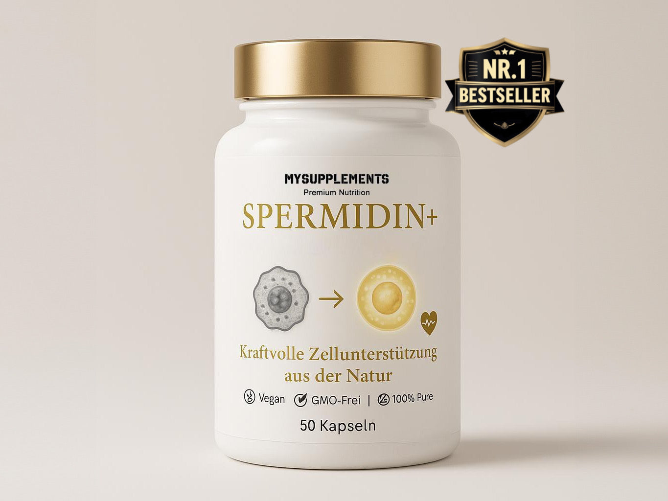 Spermidin Kapseln – Hochdosiertes reines Spermidin (5mg pro Kapsel)
