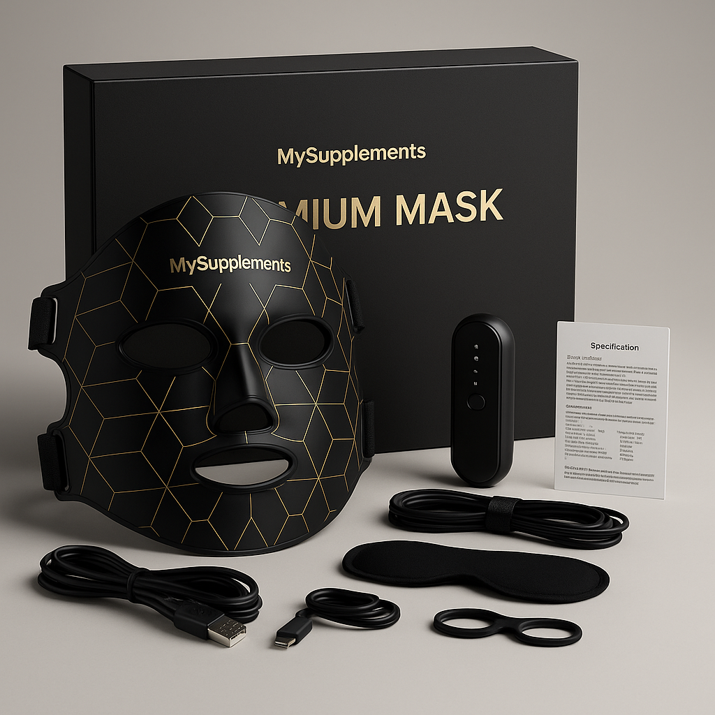 MySupplements® Premium LED Light Therapy Mask – Silicone, 7 Colors, Anti-Aging & Skin Tightening